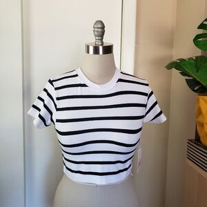Women's Stripe Cropped Top Size Large NEW!